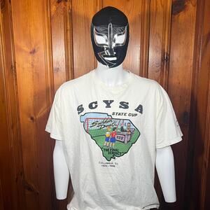 Adidas XL Vintage 90s Soccer Tee White SCYSA State Cup Columbia SC 95-96